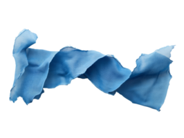 Soft blue fabric ribbon flows gracefully in air png