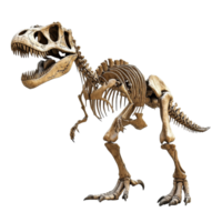 Dinosaur skeleton displayed in museum setting png