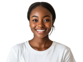 Smiling young woman with a warm expression png