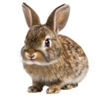Calm brown bunny on white background png
