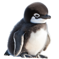 Young penguin standing on white background png