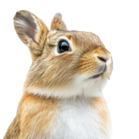 Close up view of a curious rabbit with soft fur png