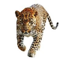 Leopard prowls with focused intent in the wild png