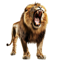 Majestic lion roaring in a powerful display png