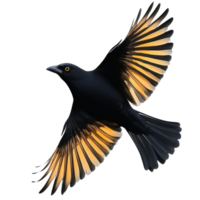 Bird in flight displaying vibrant wing colors png