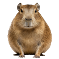 Capybara sitting calmly on a white background png