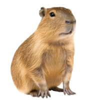 Cute capybara sitting calmly in a friendly pose png