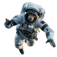 Monkey in astronaut suit floating in space png