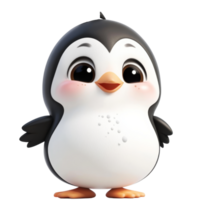 Joyful cartoon penguin standing png