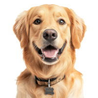 Happy golden retriever smiling at the camera png