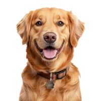 Smiling golden retriever posing happily png