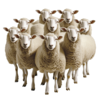 Group of sheep standing together in a field png