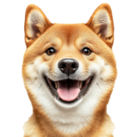 Shiba Inu smiling happily with bright eyes png