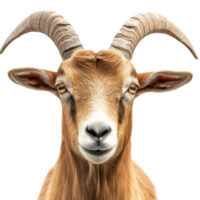 Goat with impressive horns posing for the camera png
