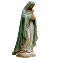 Statue of a serene figure in prayer with a veil png