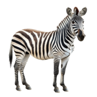 Zebra standing gracefully on a white background png