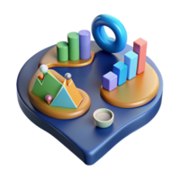 Abstract Data Visualization 3D Charts Graphs png