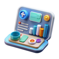 3D Colorful Dashboard Interface Data Visualization and UI Design png