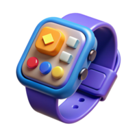 Colorful Smartwatch UI Design with Playful Buttons png