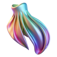 Abstract Iridescent Fluid Form 3D Render of Flowing, Shimmering Fabric png