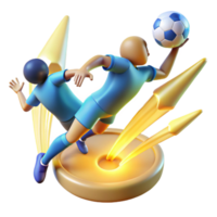 Dynamic Soccer Action 3D Animation of Players in Motion png