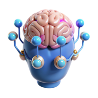 Artificial Brain Neural Network, Cognitive Function, 3D Model, AI, Intelligence, Cybernetics, Technology, Innovation, Futuristic, Digital png