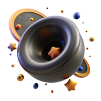 Abstract 3D Render Cosmic Speaker with Stars and Orbs png