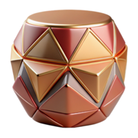 Geometric Abstract 3D Model Metallic Triangular Facets png
