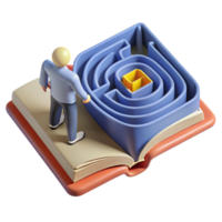 Navigating the Maze of Knowledge A 3D Puzzle png