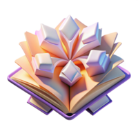 Abstract Book with 3D Shapes A Visual Metaphor png