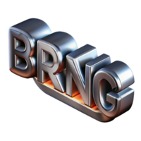 3D Metallic Text Rendering Design, Style, and Visual Effects png