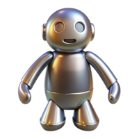 Friendly Metal Robot 3D Render of a Playful Bot png