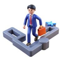 Navigating Career Paths A 3D Illustration of Professional Advancement png