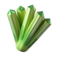Green Crystal Cluster Geometric Facets and Shiny Surface png