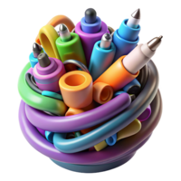 Abstract Colorful Pens and Tubes in a 3D Render png