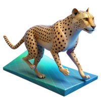 Cheetah in Motion 3D Render of a Running Cheetah png