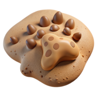 3D Render of Paw Print in Sand png