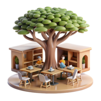Outdoor Study Space Under a Tree Learning Environment png
