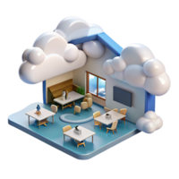 Cloud Based Office Remote Work, Virtual Collaboration, and Digital Workspace png
