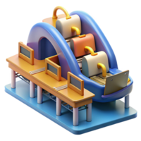 Automated Baggage Handling System Efficient Airport Conveyor Belt Design png