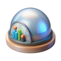 Data Visualization 3D Dome Chart Display png