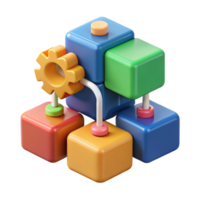 Modular System Interconnected Blocks and Gears png