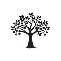 Simple creative black tree icon art place on white background vector