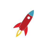 Rocket lunching icon on white background vector