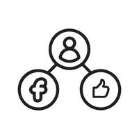 Social media networking connected icon vector
