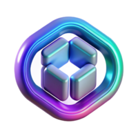 Abstract 3D Cube Design Iridescent, Geometric, Shiny, Modern, Colorful, Digital Art, Graphic, Symbol, Icon png