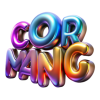 Vibrant 3D Colorful Text Effect Design, Rendering, and Graphics png