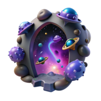 Cosmic Portal 3D Render of a Fantasy Gateway to Space png