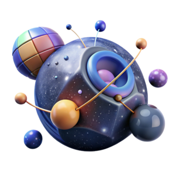 cósmico esfera abstrato 3d render do celestial corpos png