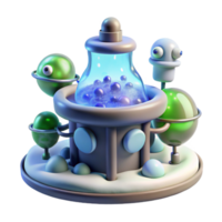3D Render of Futuristic Science Lab with Glowing Orb png